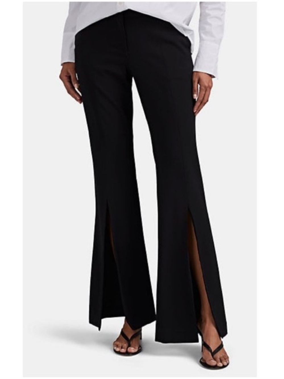 A.L.C. Capen High Rise Crepe Split Hem Trouser Flared Pant Preppy Black 10